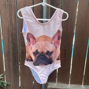 French bulldog gymnastics leotard.